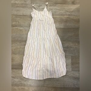 Old Navy Kids Dress - White with Pink and Gold Stripes